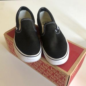 ON HOLD —— BLACK SLIP-ON VANS